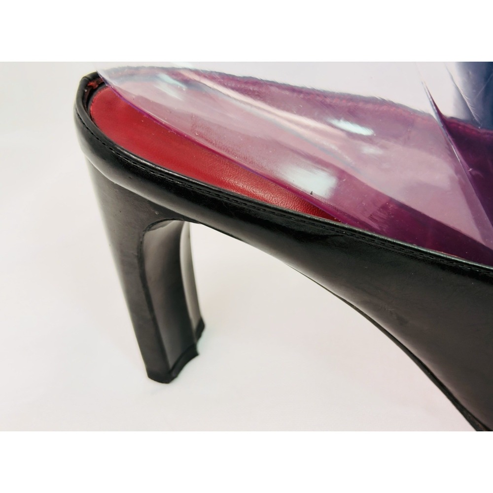 Donald J Pliner Black Leather Mules Heels Pointed Toe Italy Women's 7.5M Slip On - Picture 6 of 10